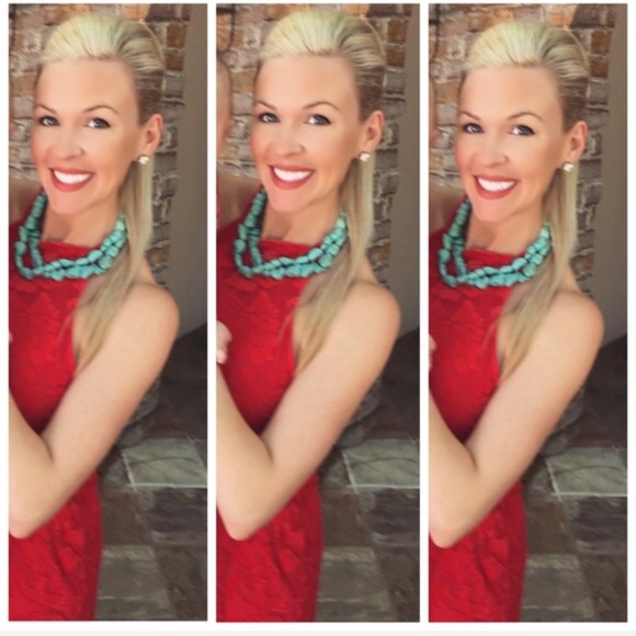 Red velvet lined halter dress - Picture 5 of 5